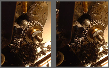 Stereo photo - Gear splitting - Parallel viewing method