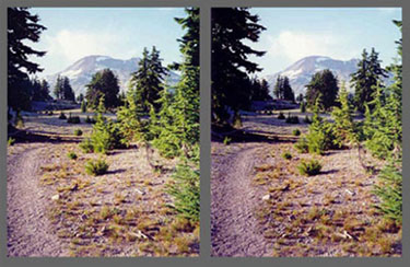Stereo Photo - Approach to South Sister - Parallel viewing method